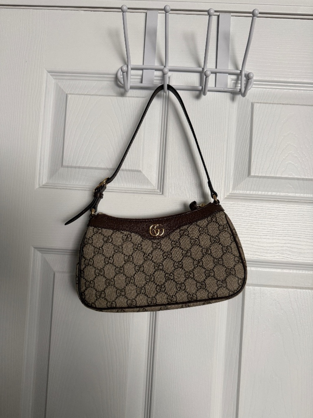 Gucci GG Monogram Canvas Shoulder Bag Brown